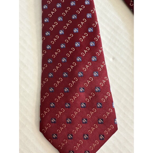 Dad Fathers Gift Red Football Tie - Picture 2 of 5